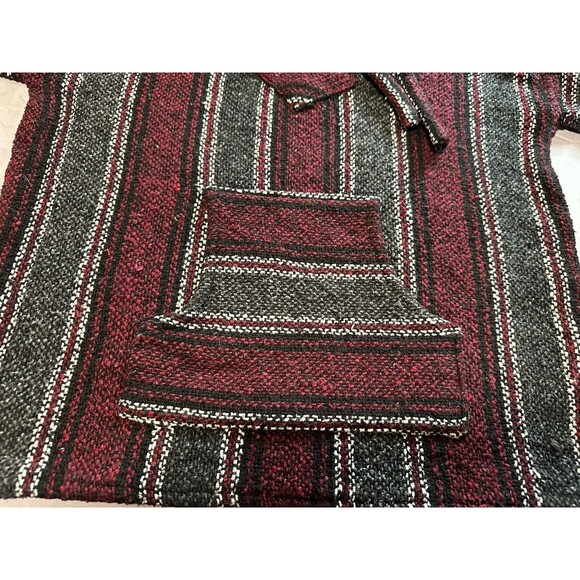 Authentic Earth Ragz Baja "drug rug" hoodie, a classic hippie poncho S/M - Picture 4 of 9